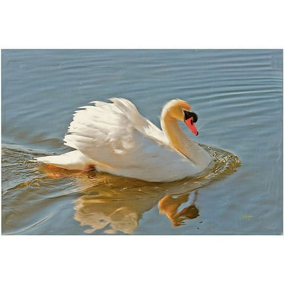 Trademark Fine Art "Floating Swan" Canvas Art by Lois Bryan