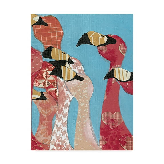 Trademark Fine Art 'Flock of Flamingoes I' Canvas Art by Jennifer Rutledge