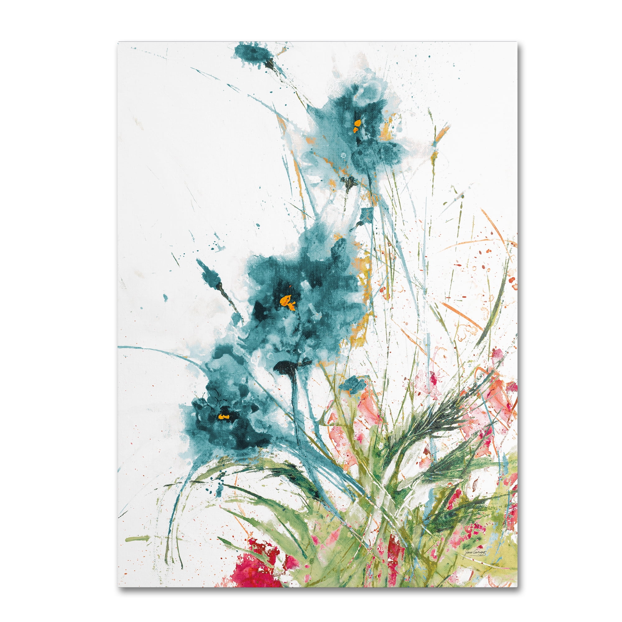 Trademark Fine Art 'Flora Blue Crop on White' Canvas Art by Jan Griggs