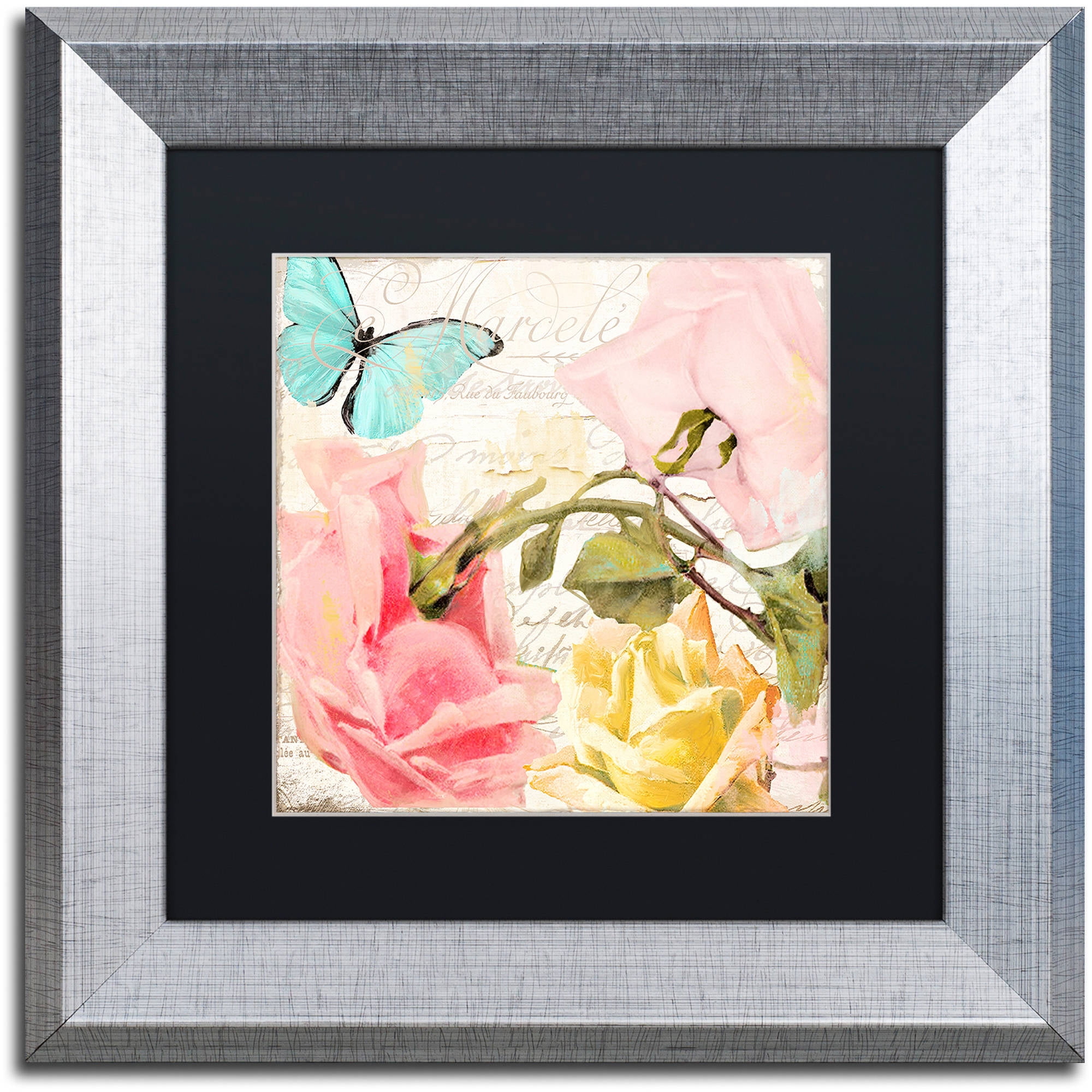 Trademark Fine Art "Florabella I" Canvas Art by Color Bakery Black Matte, Silver Frame