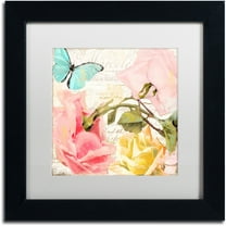 Trademark Fine Art "Florabella I" Canvas Art by Color Bakery White Matte, Black Frame