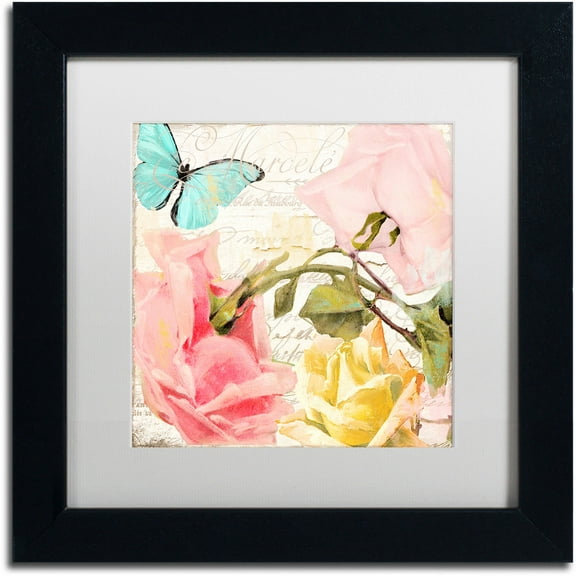 Trademark Fine Art "Florabella I" Canvas Art by Color Bakery White Matte, Black Frame