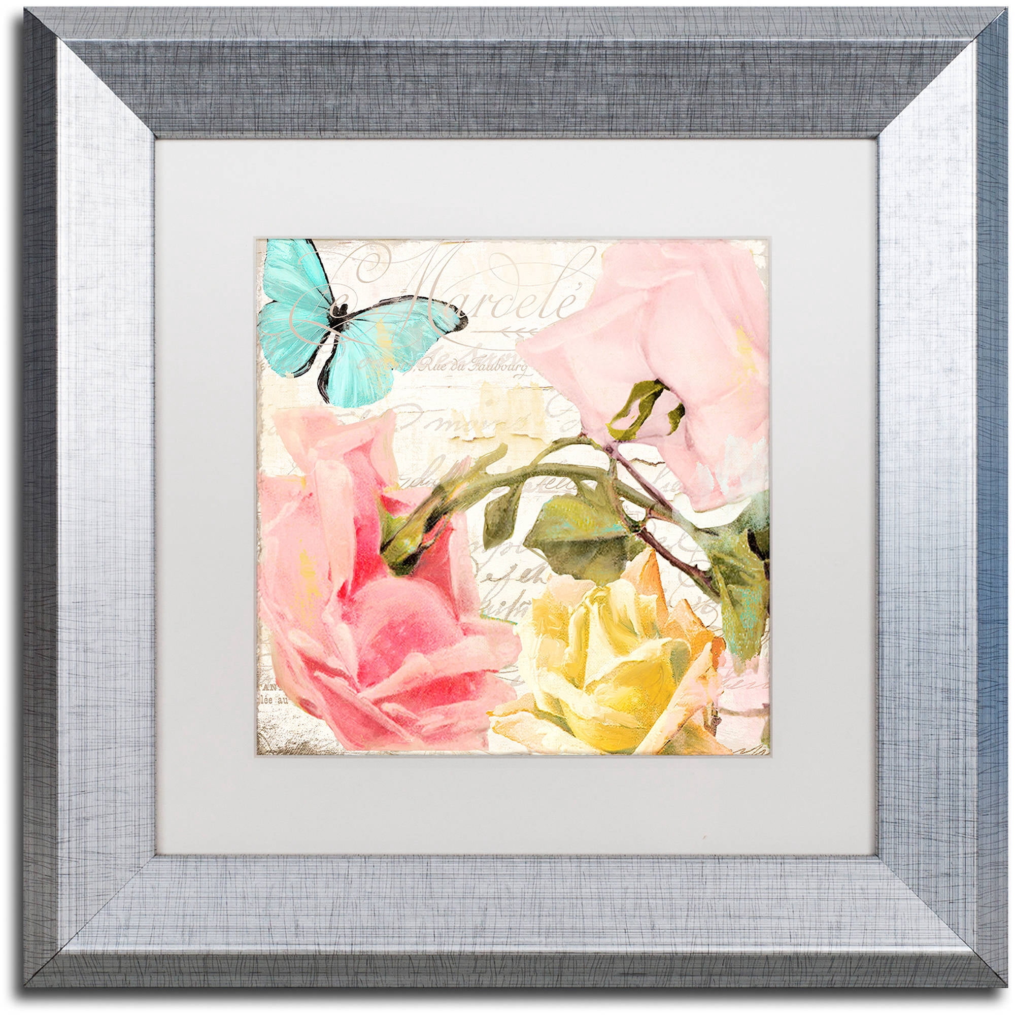 Trademark Fine Art "Florabella I" Canvas Art by Color Bakery White Matte, Silver Frame