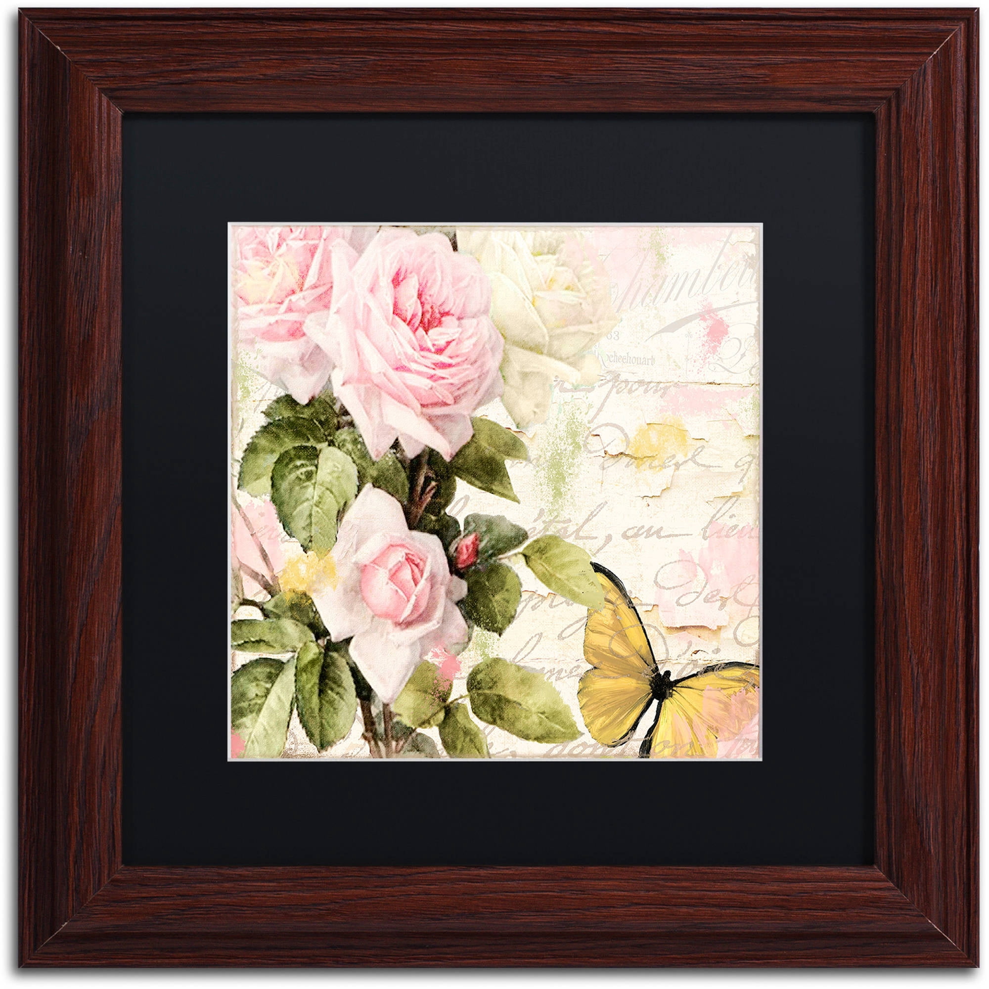 Trademark Fine Art "Florabella II" Canvas Art by Color Bakery Black Matte, Wood Frame