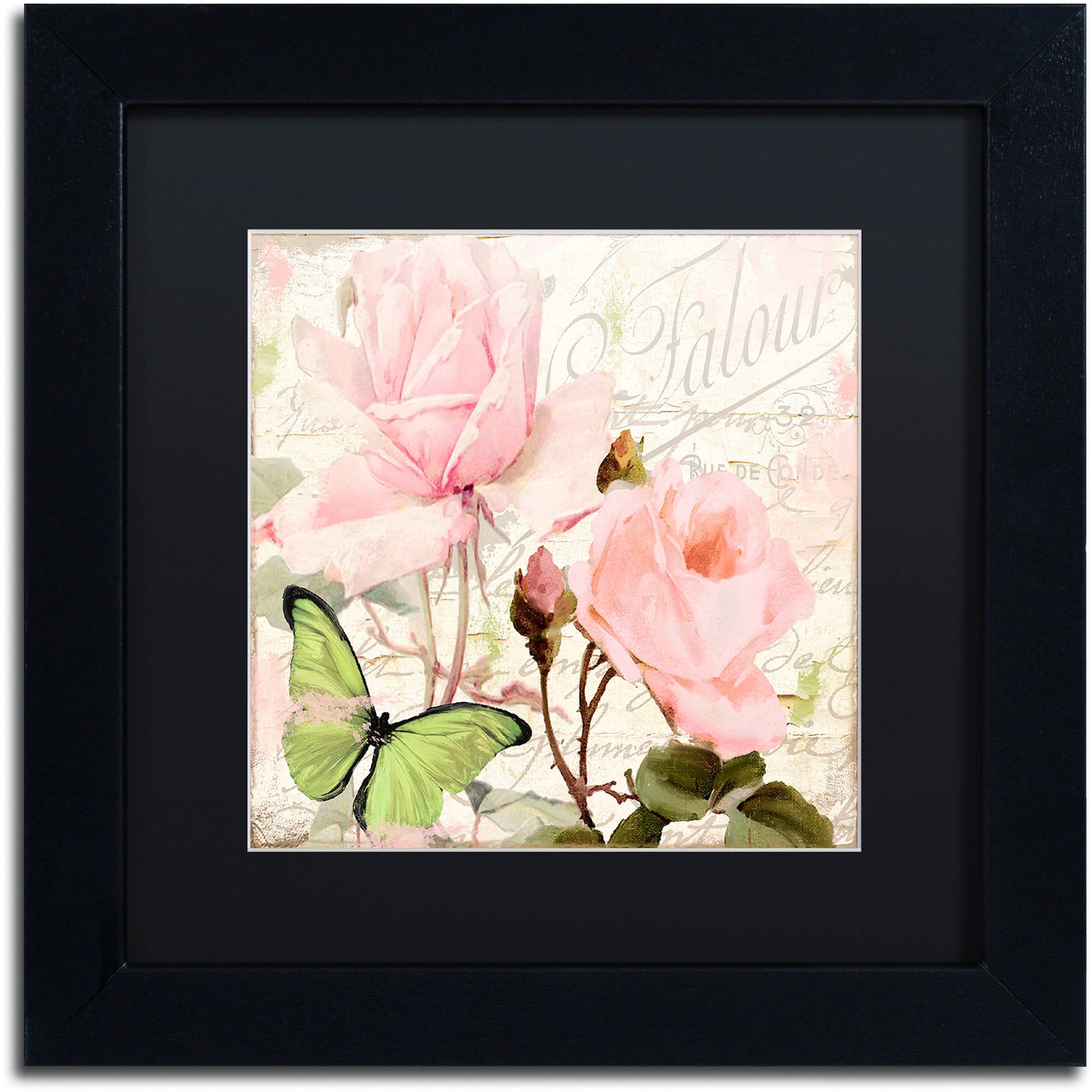 Trademark Fine Art "Florabella III" Canvas Art by Color Bakery Black Matte, Black Frame