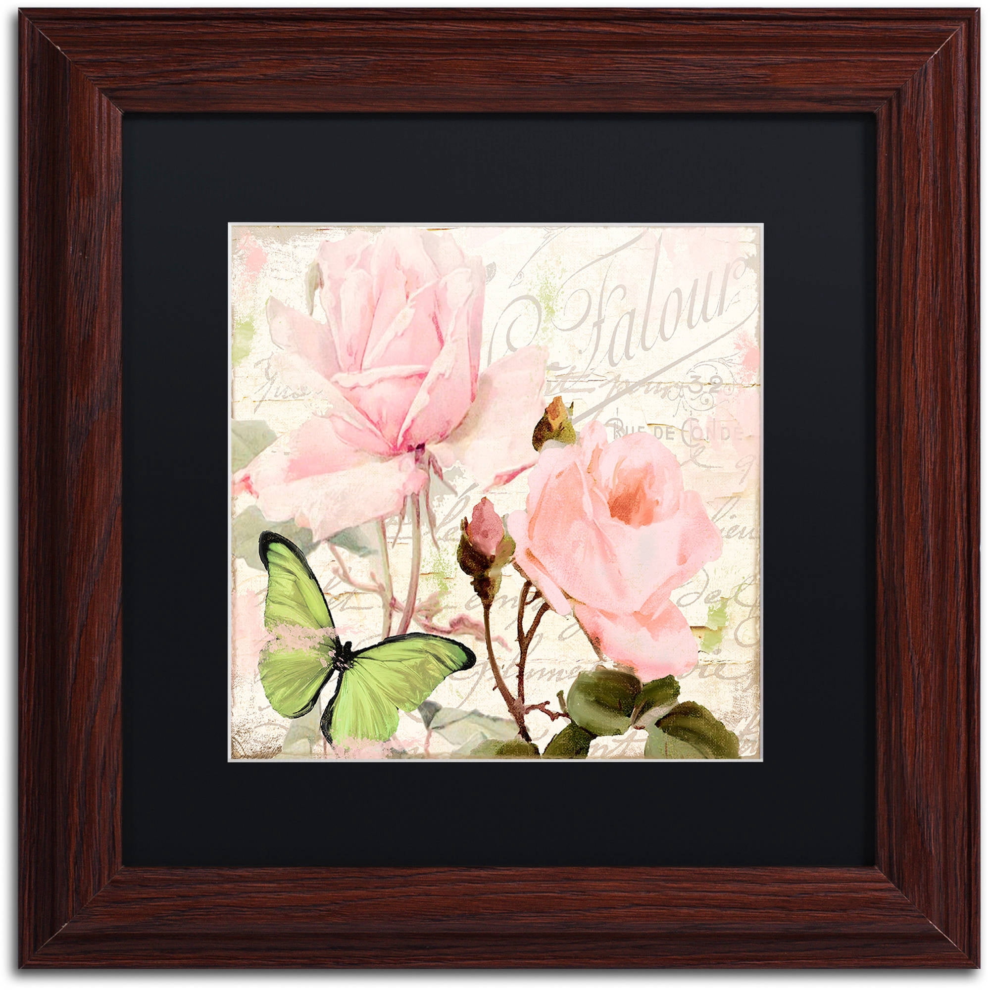 Trademark Fine Art "Florabella III" Canvas Art by Color Bakery Black Matte, Wood Frame