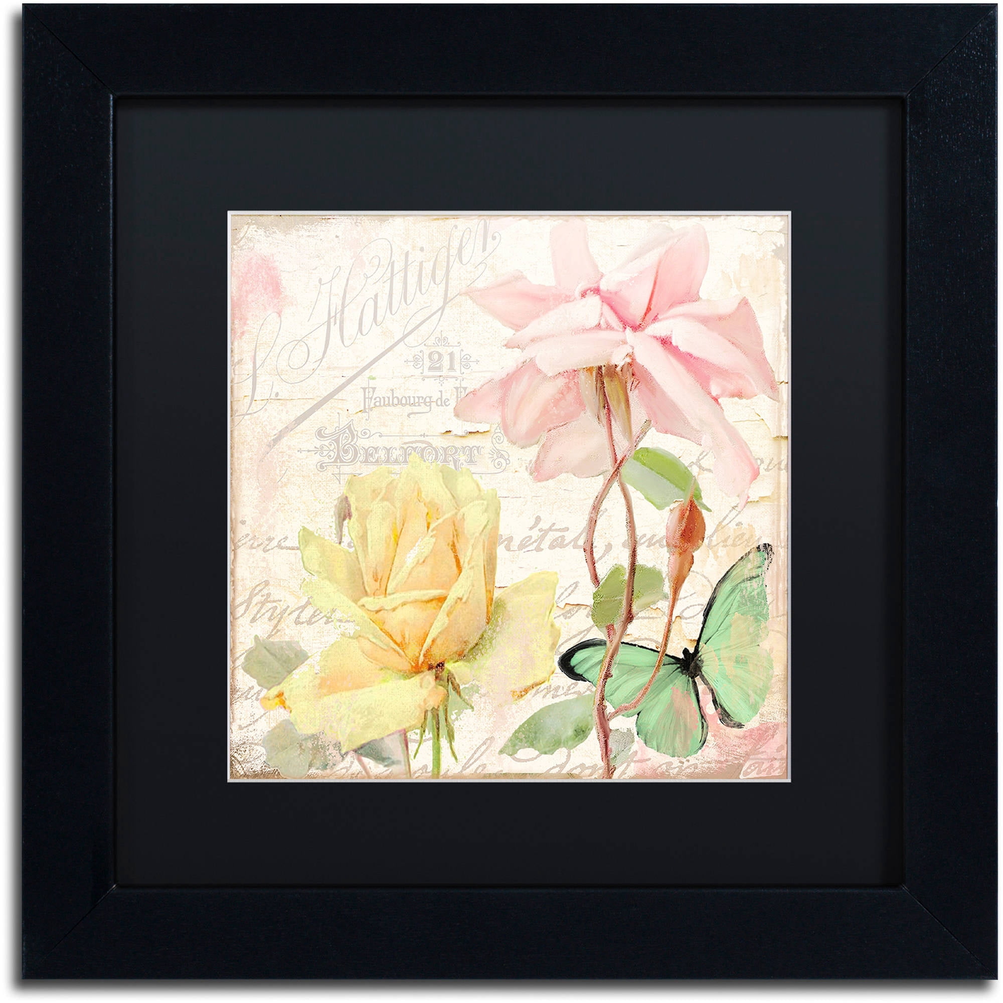 Trademark Fine Art "Florabella IV" Canvas Art by Color Bakery Black Matte, Black Frame