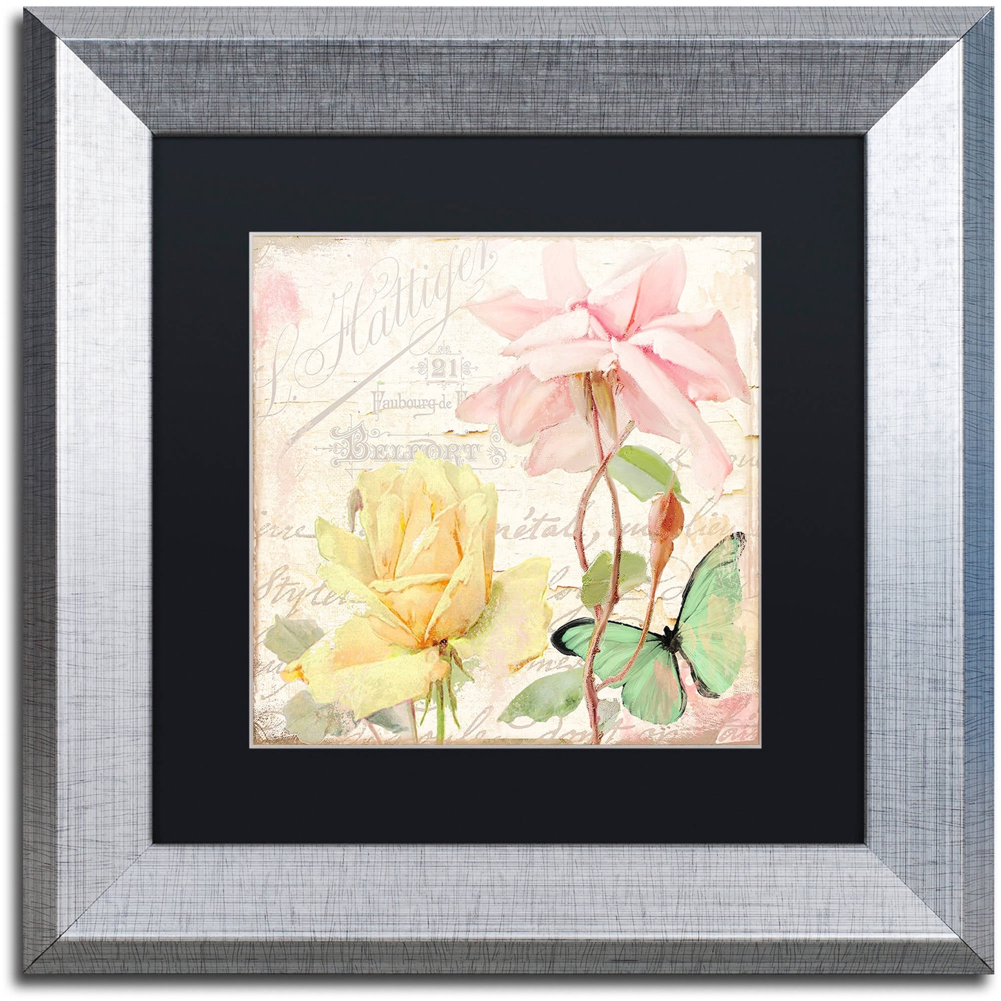 Trademark Fine Art "Florabella IV" Canvas Art by Color Bakery Black Matte, Silver Frame