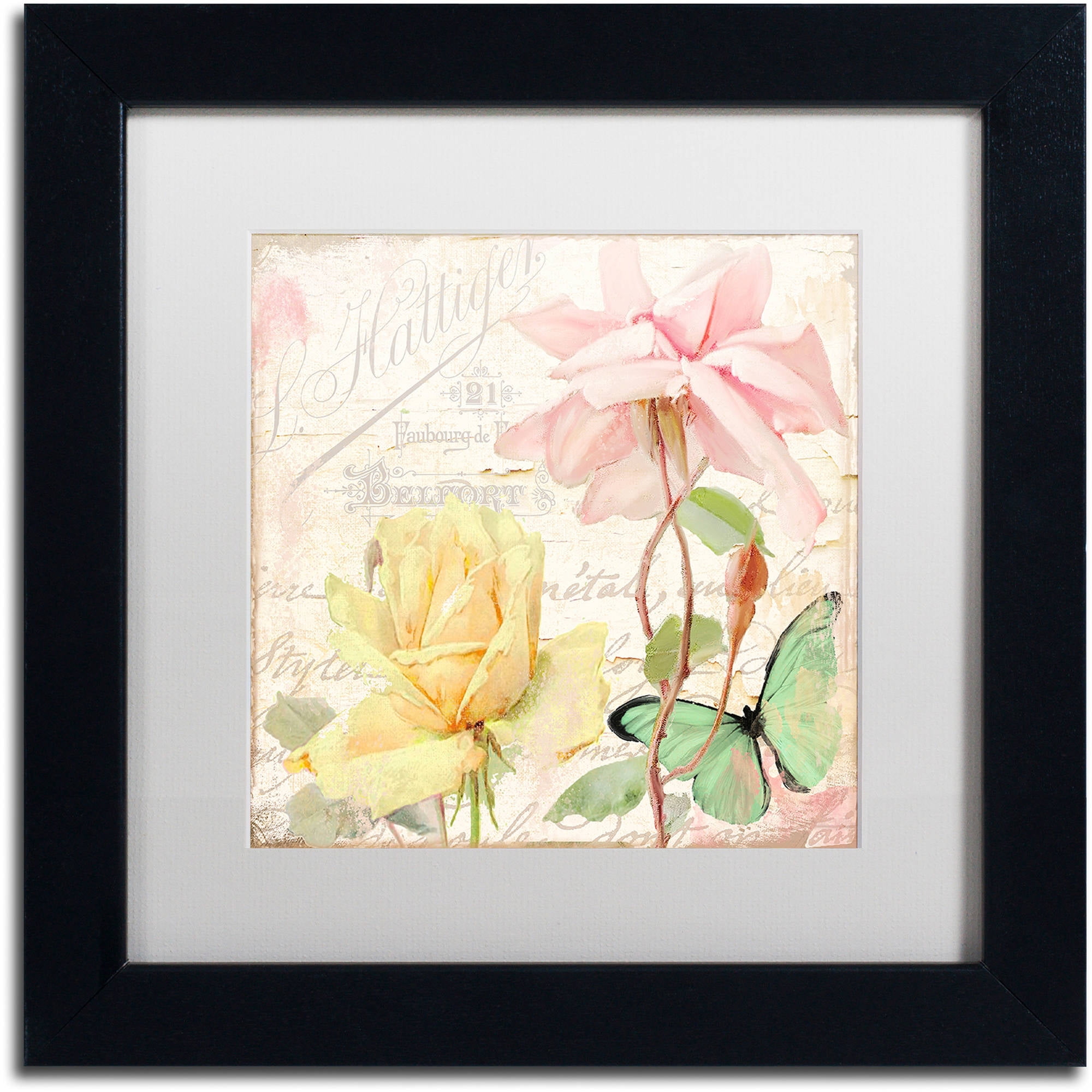 Trademark Fine Art "Florabella IV" Canvas Art by Color Bakery White Matte, Black Frame