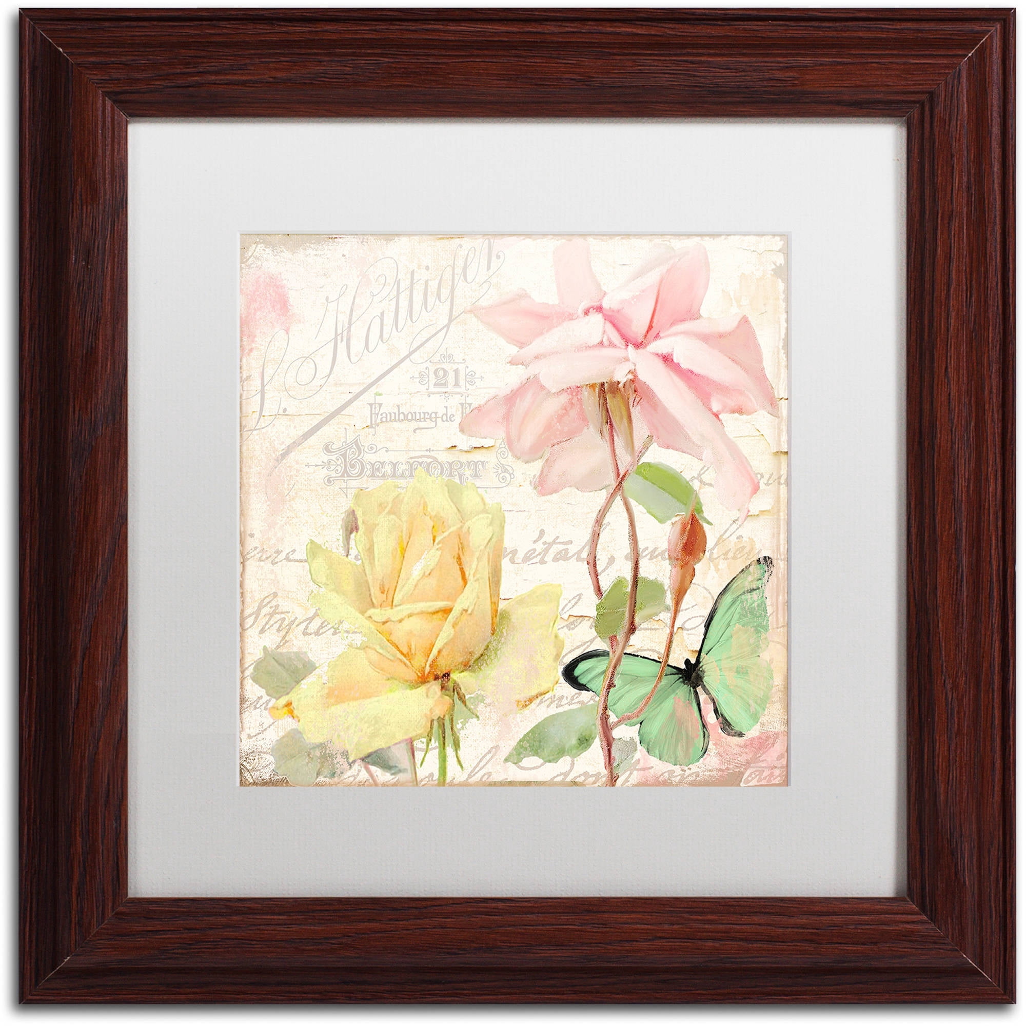 Trademark Fine Art "Florabella IV" Canvas Art by Color Bakery White Matte, Wood Frame