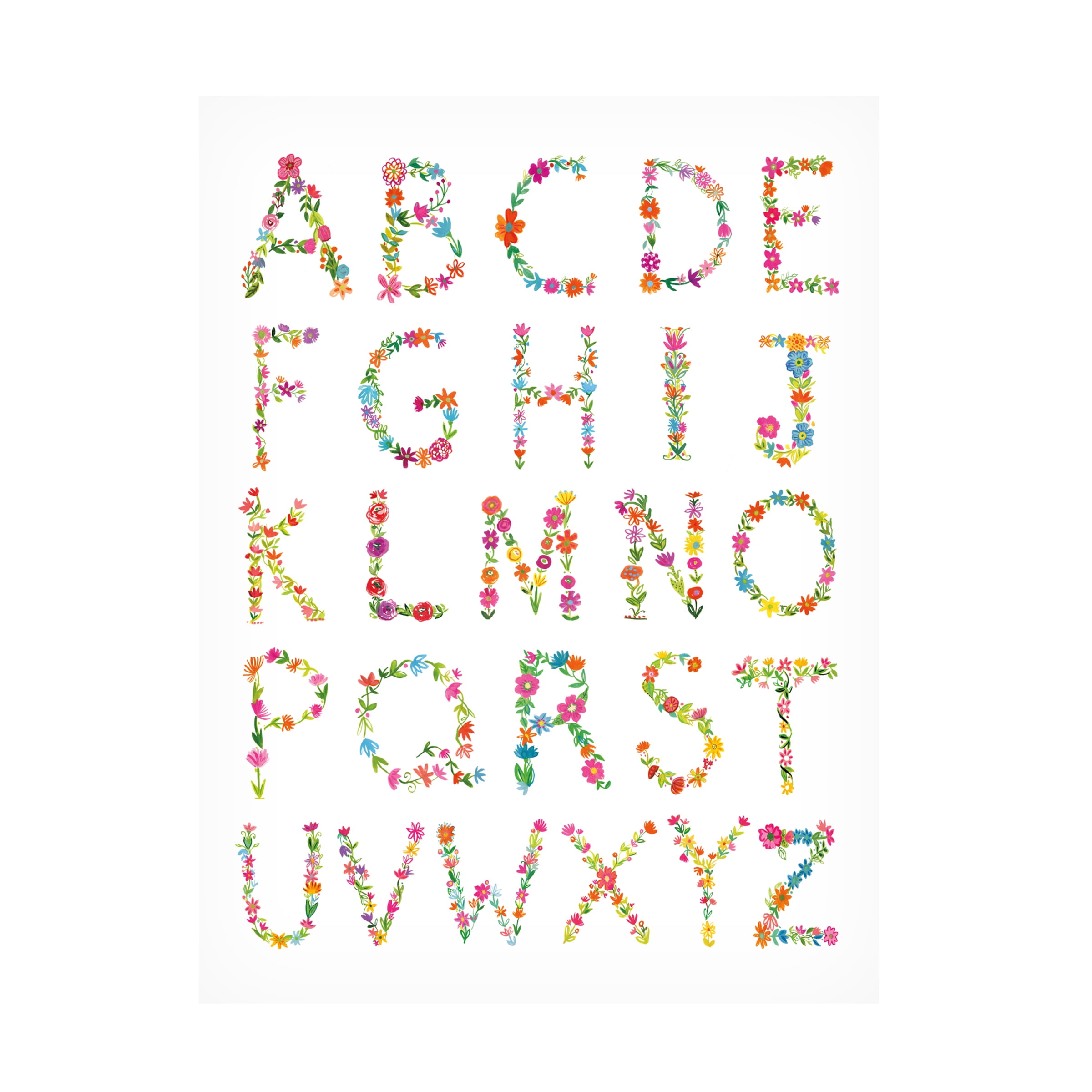 Trademark Fine Art 'Floral Alphabet' Canvas Art by Farida Zaman