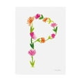 thumbnail image 1 of Trademark Fine Art 'Floral Alphabet Letter XVI' Canvas Art by Farida Zaman, 1 of 4