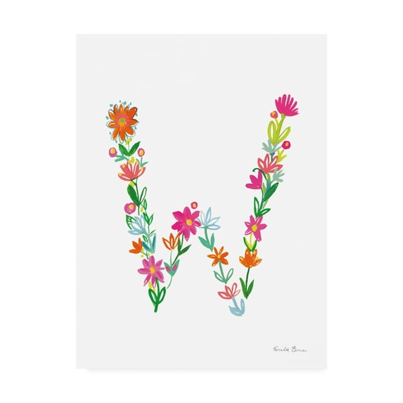 Trademark Fine Art 'Floral Alphabet Letter XXIII' Canvas Art by Farida Zaman