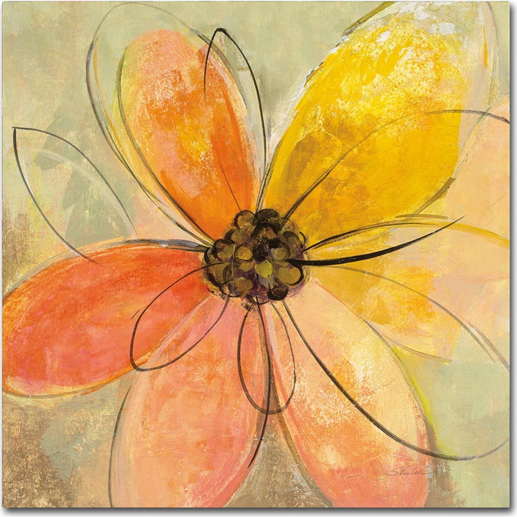Trademark Fine Art Floral & Botanical Canvas Art ' Neon Floral II ' by Silvia Vassileva