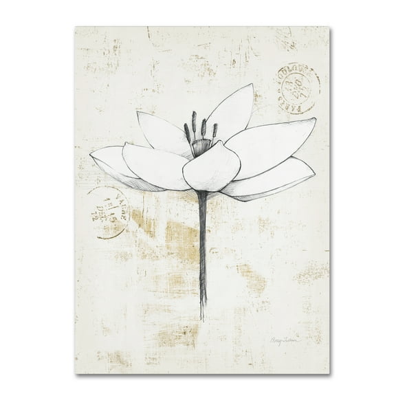 Trademark Fine Art Floral Canvas Art ' Pencil Floral I Gold ' by Avery Tillmon