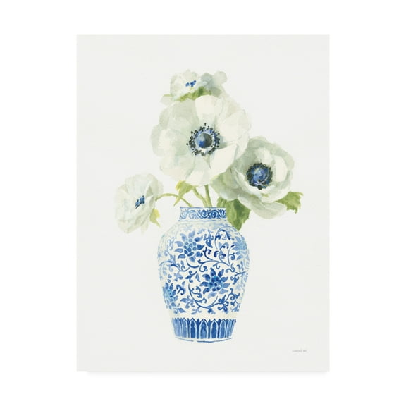 Trademark Fine Art 'Floral Chinoiserie White II' Canvas Art by Danhui Nai