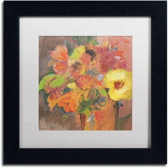 Trademark Fine Art "Floral Expressions" Canvas Art by Sheila Golden, White Matte, Black Frame