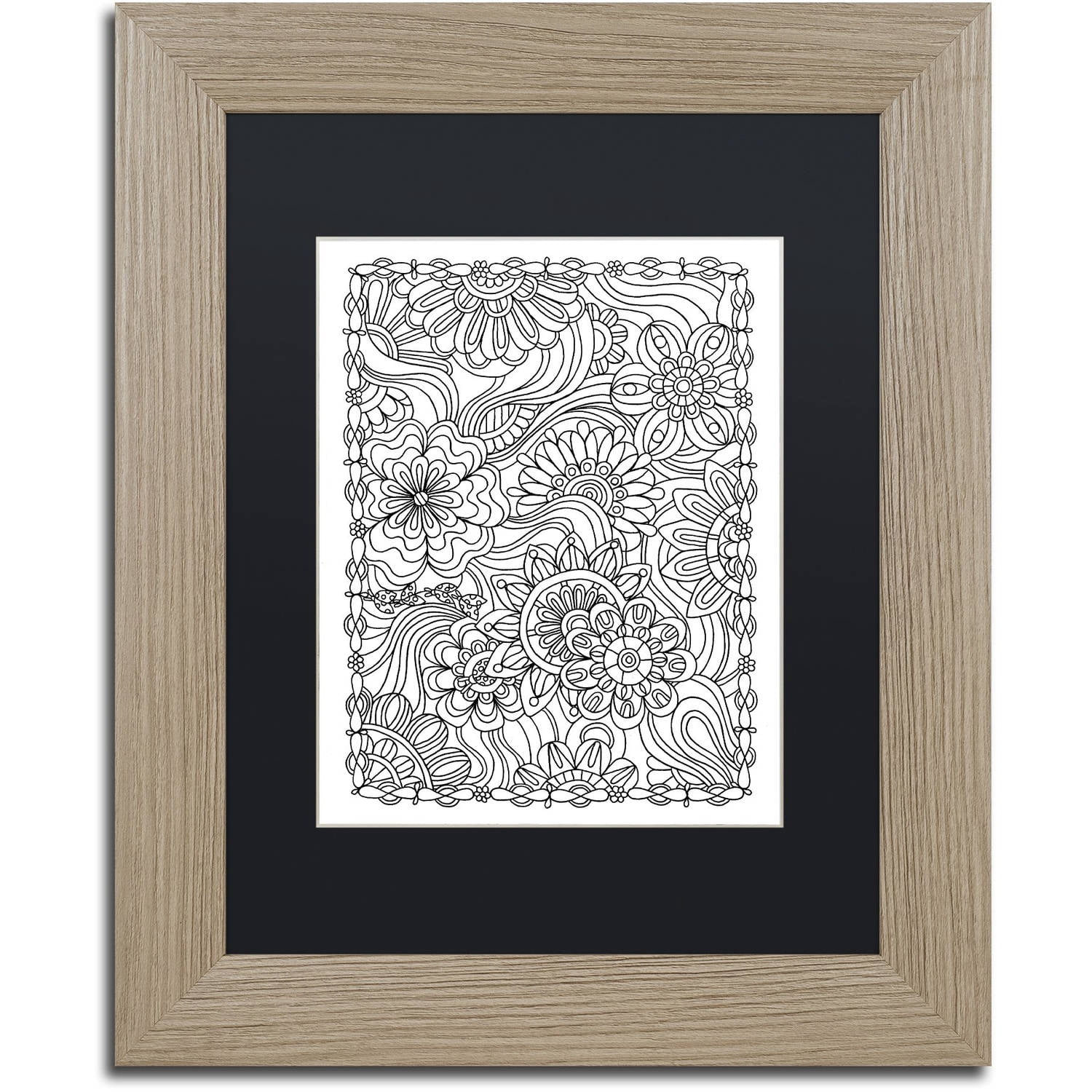 Trademark Fine Art "Floral Fantasy" Canvas Art by Kathy G. Ahrens, Black Matte, Birch Frame