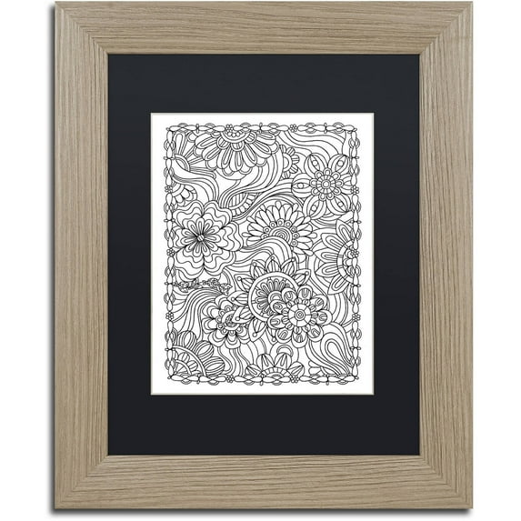 Trademark Fine Art "Floral Fantasy" Canvas Art by Kathy G. Ahrens, Black Matte, Birch Frame