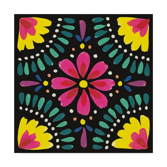 Trademark Fine Art 'Floral Fiesta Tile X' Canvas Art by Laura Marshall