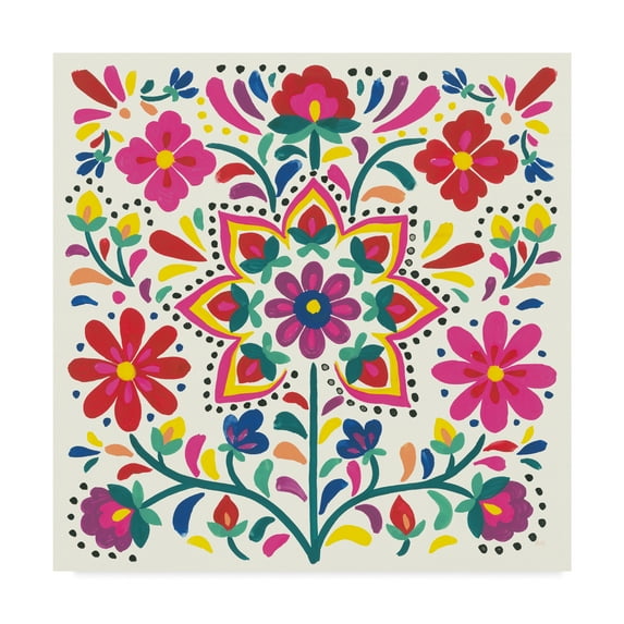 Trademark Fine Art 'Floral Fiesta White III' Canvas Art by Laura Marshall