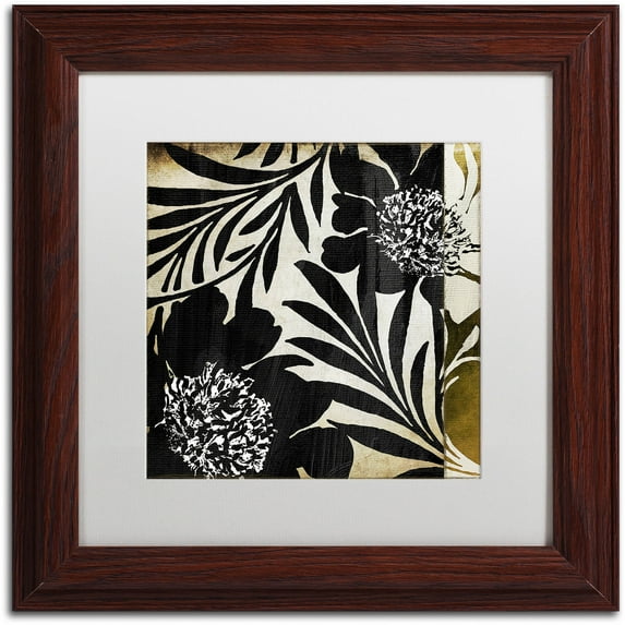 Trademark Fine Art "Floral Jungle Lines I" Canvas Art by Color Bakery White Matte, Wood Frame