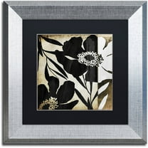 Trademark Fine Art "Floral Jungle Lines II" Canvas Art by Color Bakery Black Matte, Silver Frame