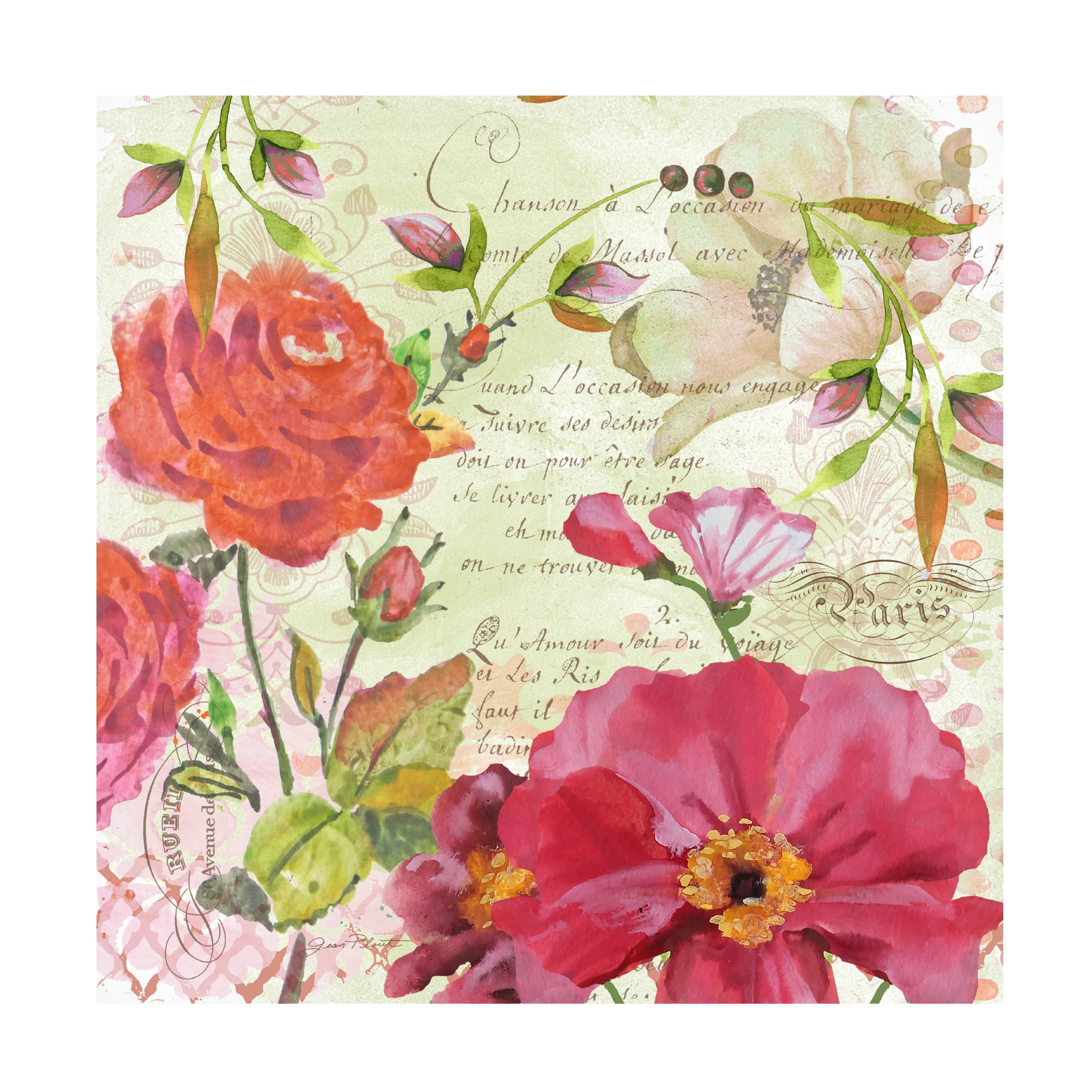 Trademark Fine Art 'Floral Love Song 1' Canvas Art by Jean Plout