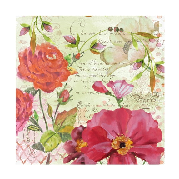 Trademark Fine Art 'Floral Love Song 1' Canvas Art by Jean Plout