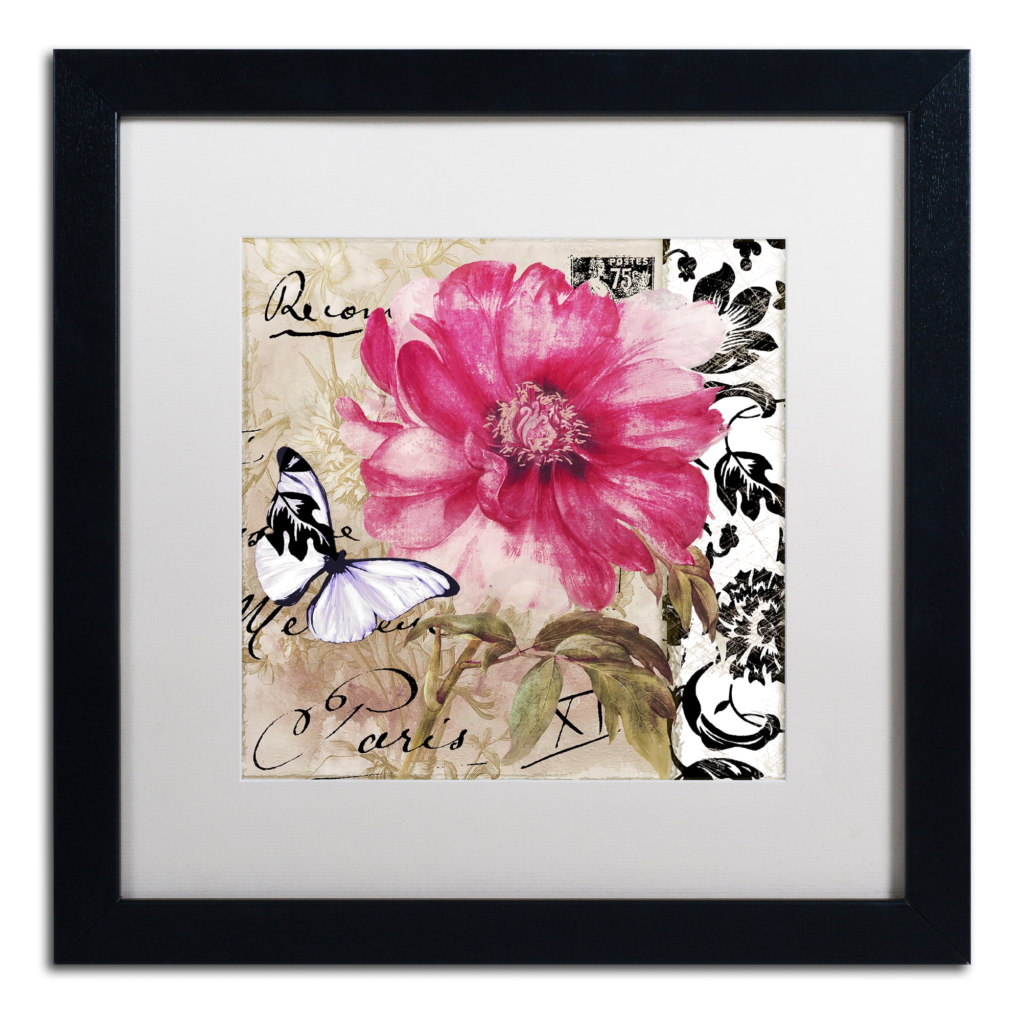 Trademark Fine Art Floral Matted Framed Art ' Le Pink ' by Color Bakery