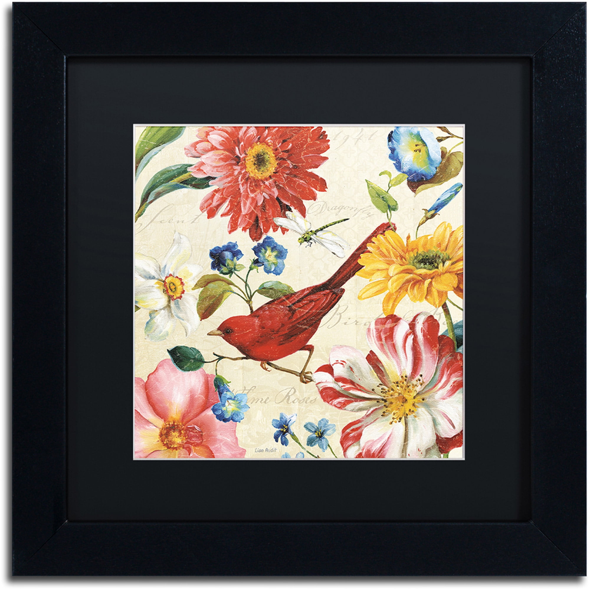 Trademark Fine Art Floral Matted Framed Art ' Rainbow Garden III - Cream ' by Lisa Audit