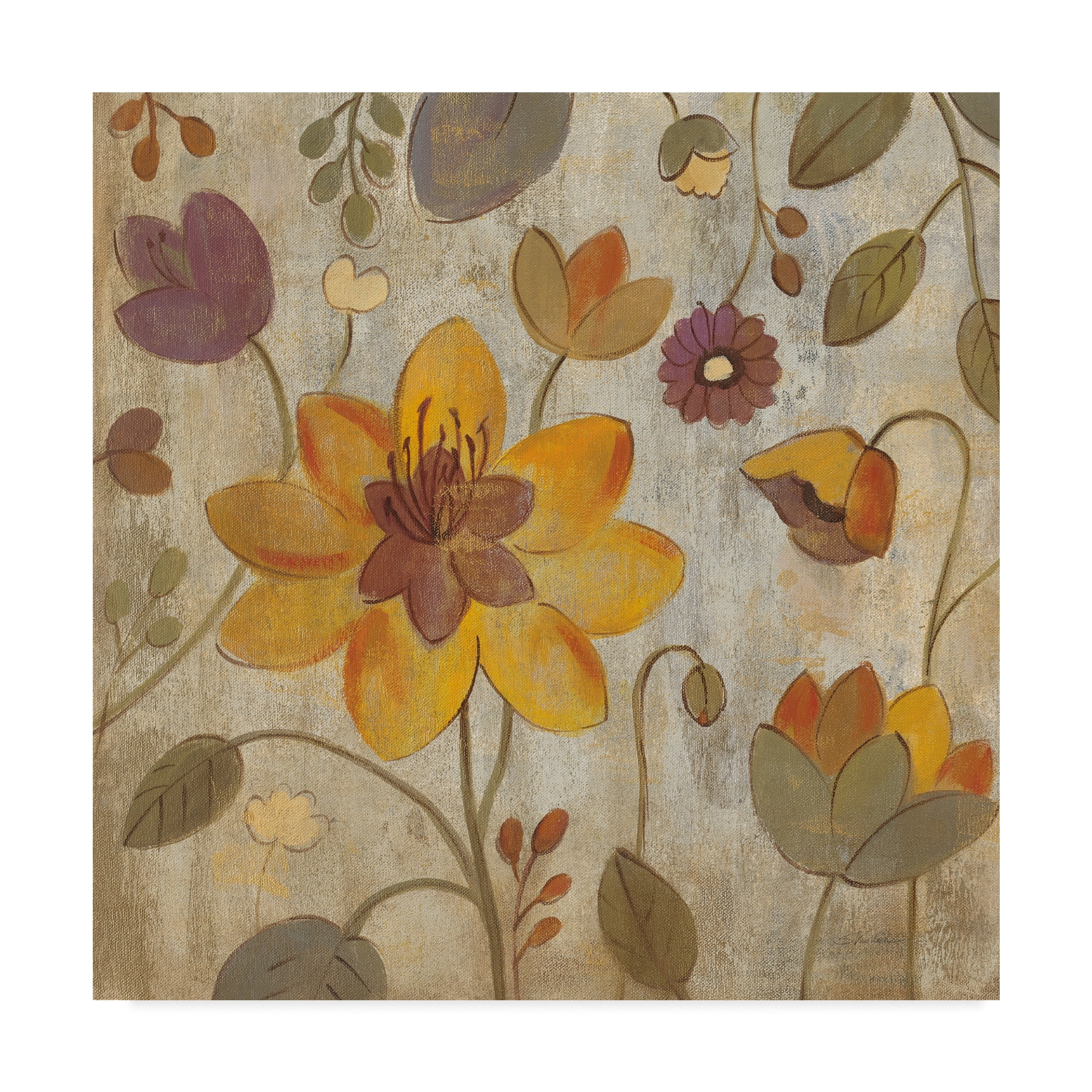 Trademark Fine Art 'Floral Song II' Canvas Art by Silvia Vassileva