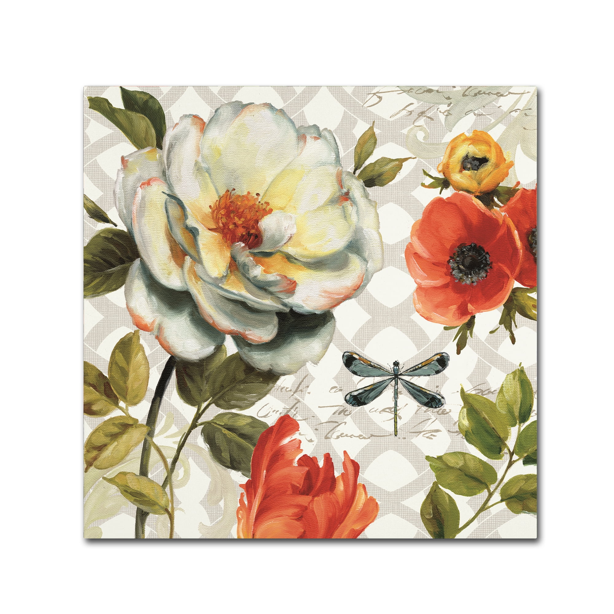 Trademark Fine Art 'Floral Story II on Grey' Canvas Art by Lisa Audit