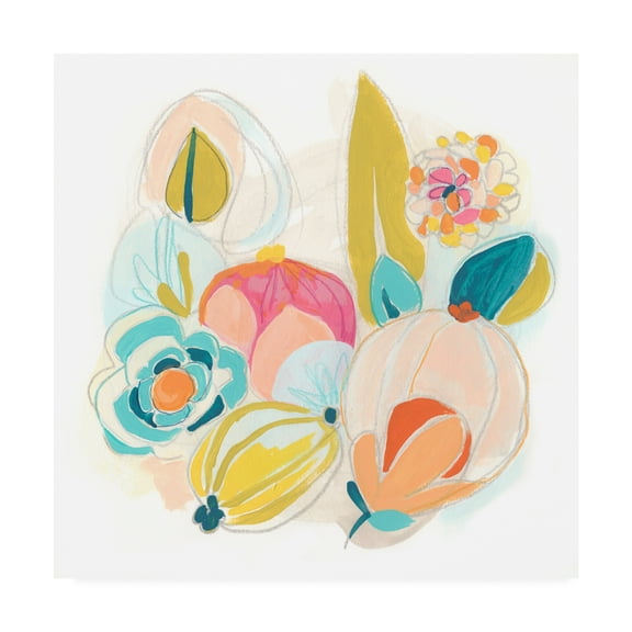 Trademark Fine Art 'Floral Vibe II' Canvas Art by June Erica Vess