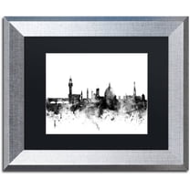 Trademark Fine Art "Florence Italy Skyline B&W" Canvas Art by Michael Tompsett, Black Matte, Silver Frame