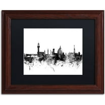 Trademark Fine Art "Florence Italy Skyline B&W" Canvas Art by Michael Tompsett, Black Matte, Wood Frame