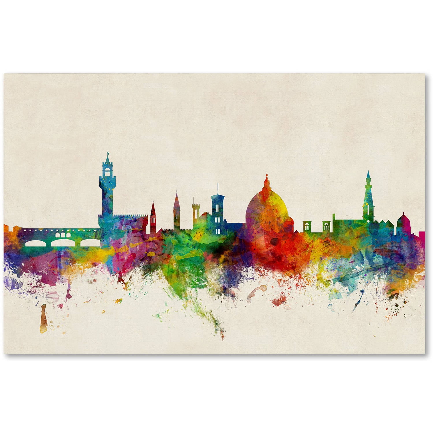 Trademark Fine Art "Florence Italy Skyline Beige" Canvas Art by Michael Tompsett