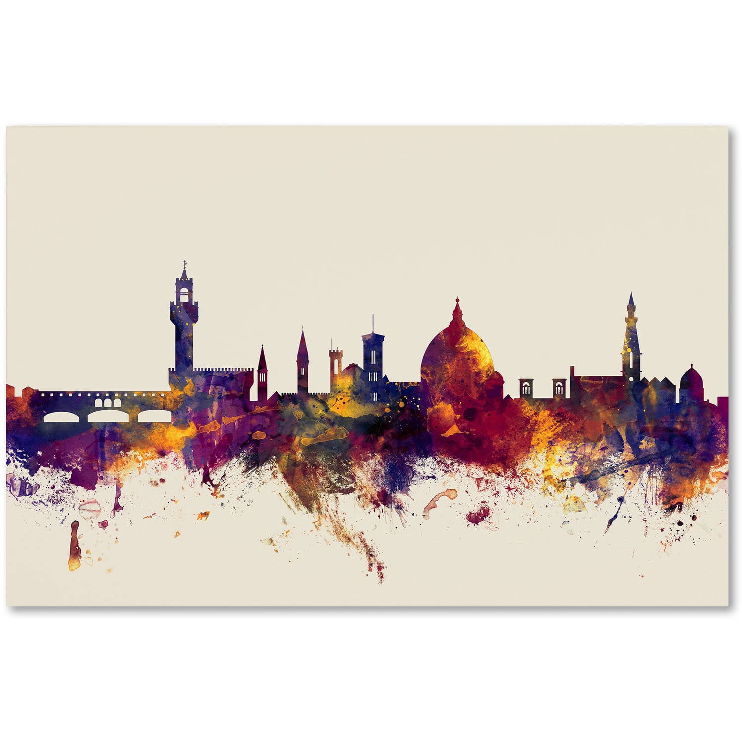 Trademark Fine Art "Florence Italy Skyline" Canvas Art by Michael Tompsett
