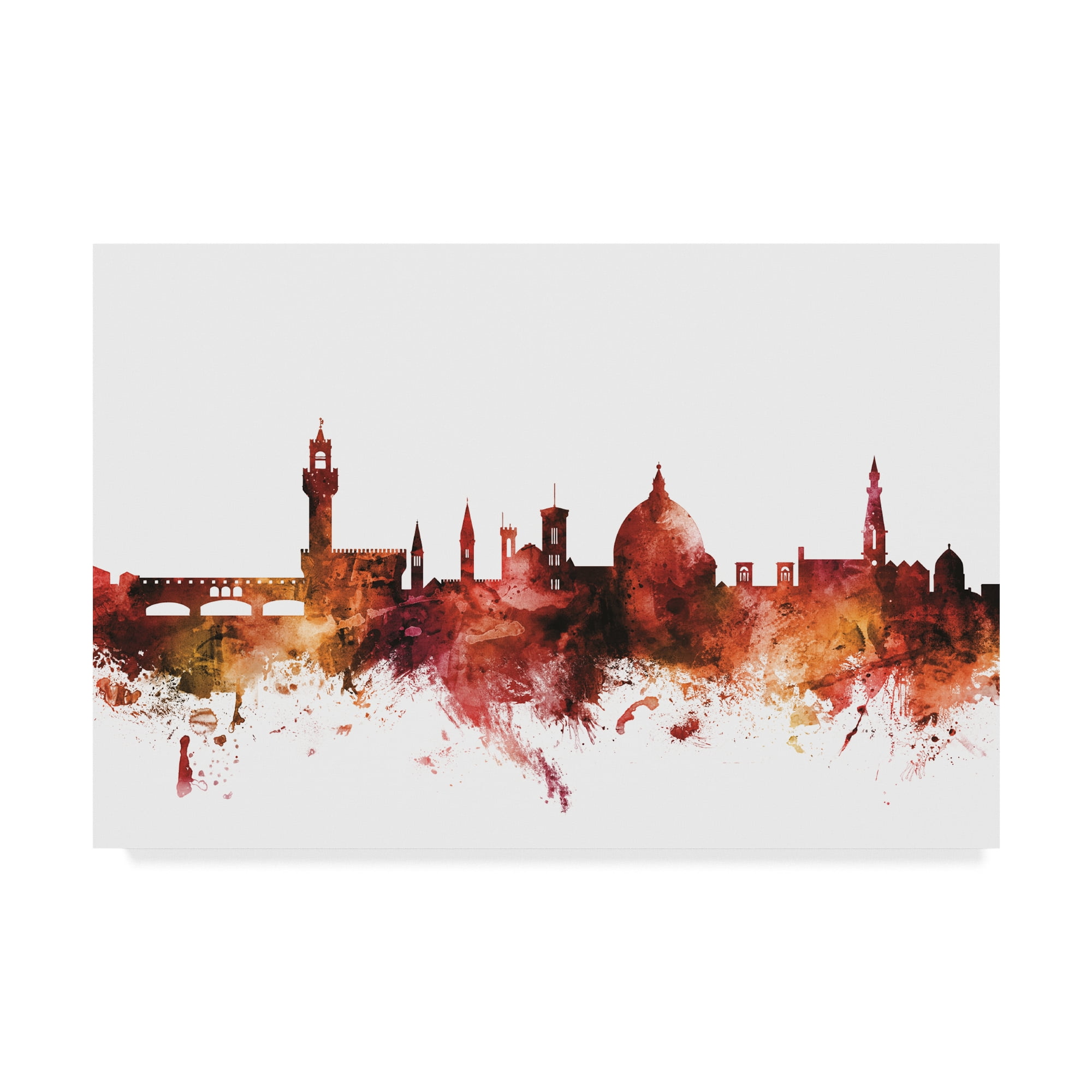 Trademark Fine Art 'Florence Italy Skyline Red' Canvas Art by Michael Tompsett