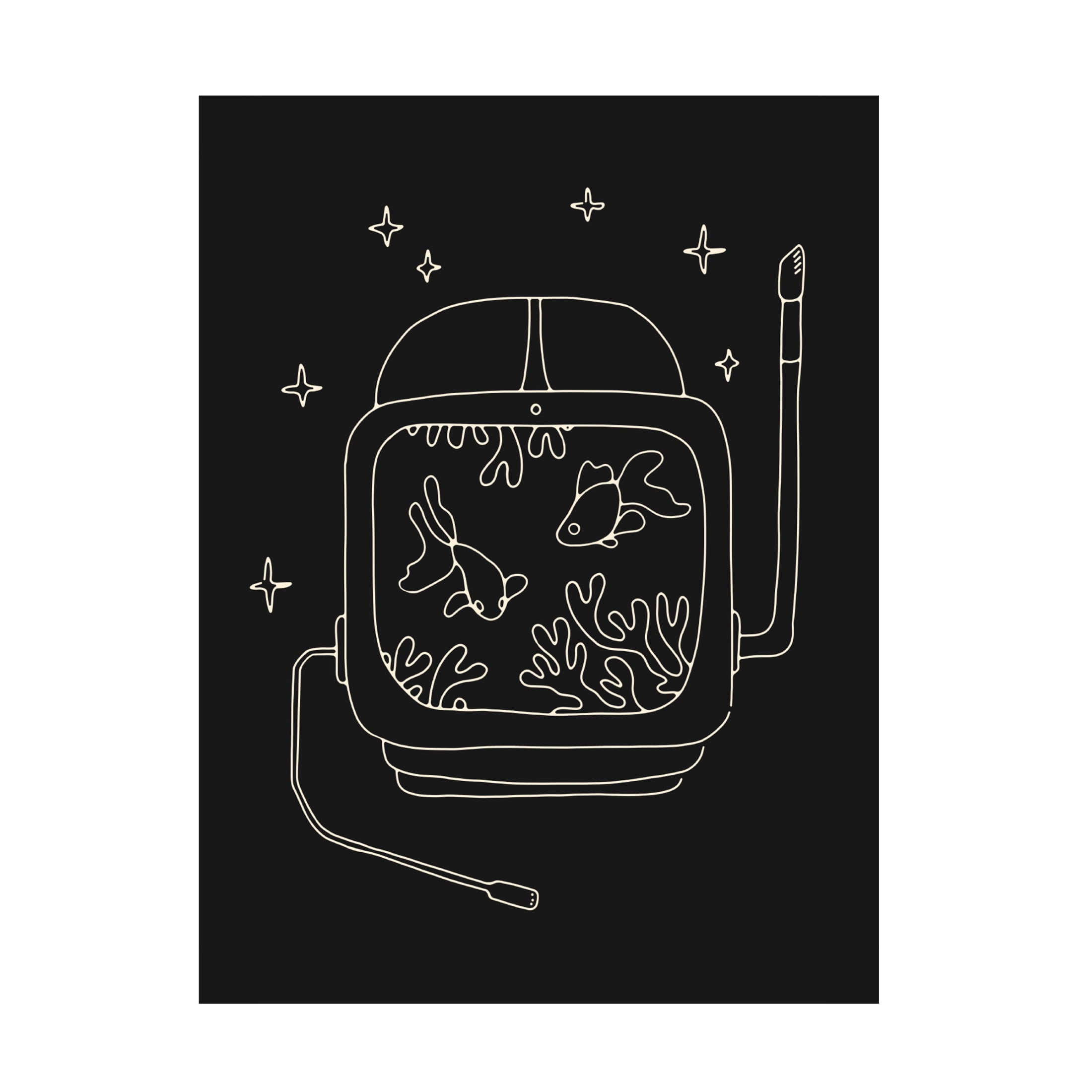 Trademark Fine Art Florent Bodart Astronaut and Fishes Canvas Wall Art