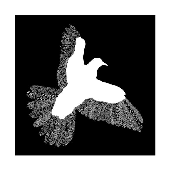 Trademark Fine Art Florent Bodart Bird Black Canvas Wall Art