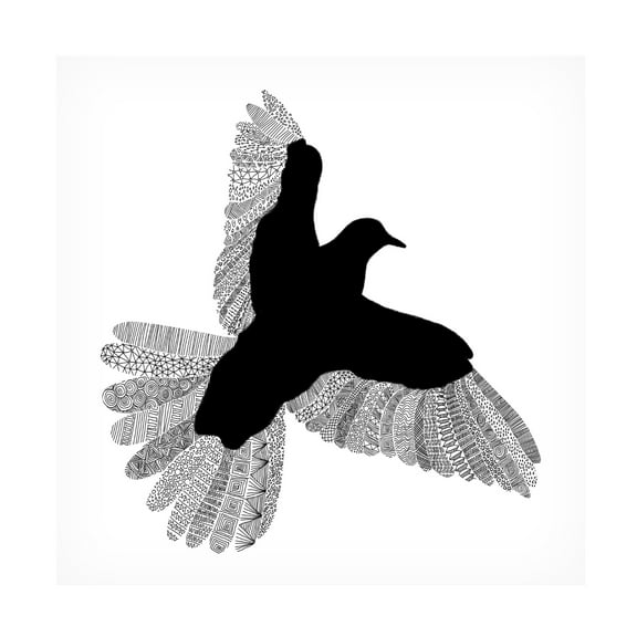 Trademark Fine Art Florent Bodart  Bird White Canvas Wall Art