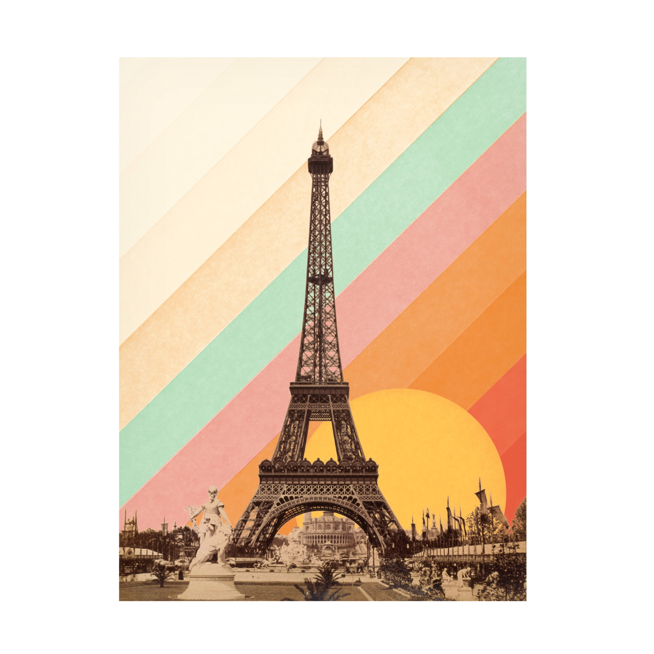 Trademark Fine Art Florent Bodart Eiffel Tower Rainbow Canvas Wall Art
