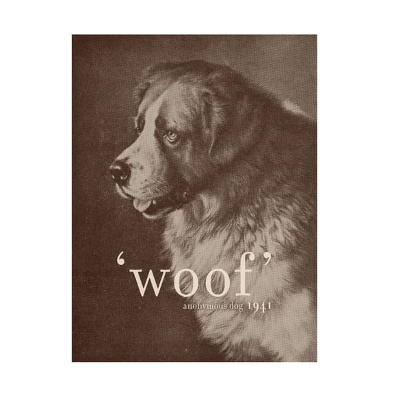 Trademark Fine Art Florent Bodart Famous Quote Dog Canvas Wall Art