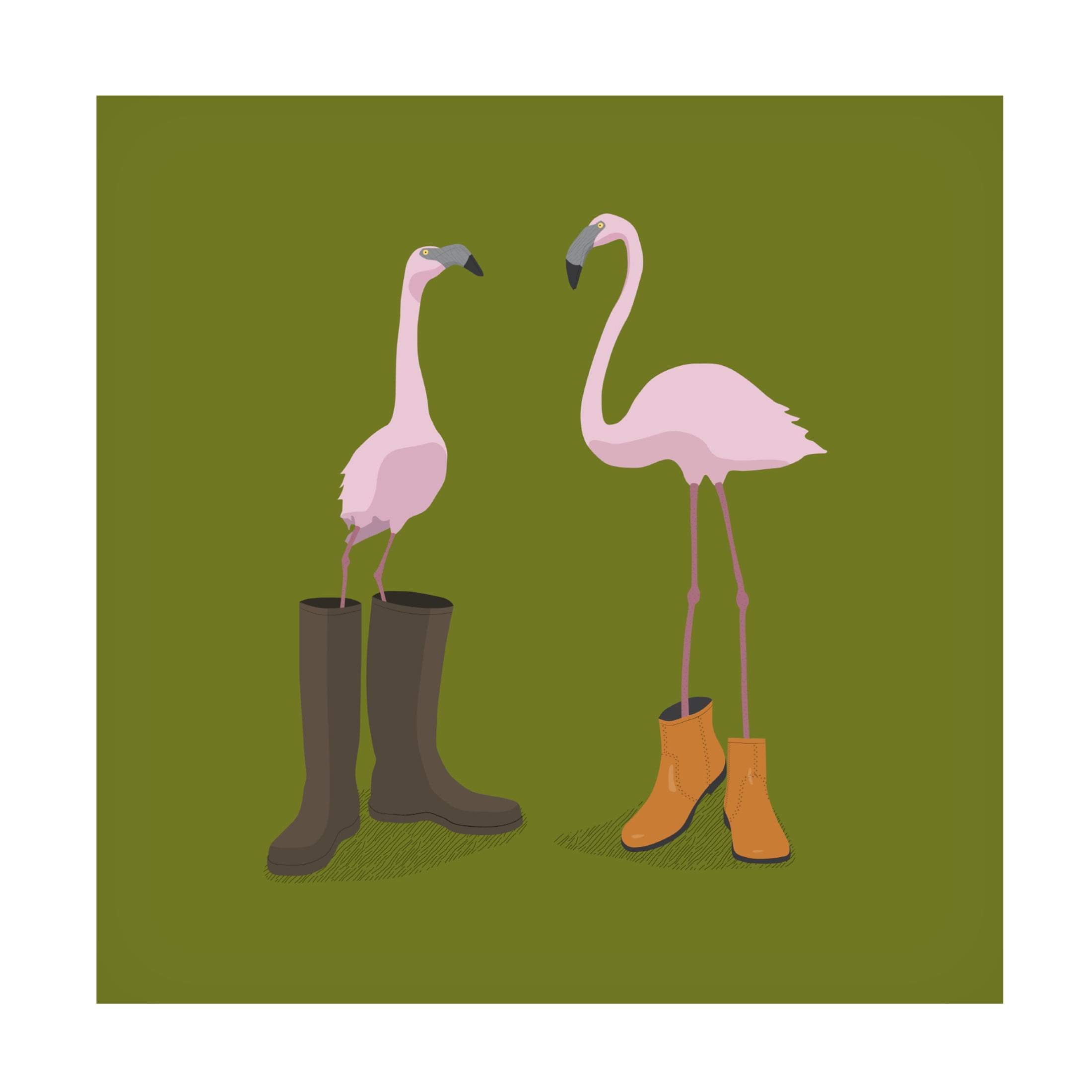 Trademark Fine Art Florent Bodart  Fashion Flamingos Canvas Wall Art