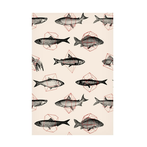Trademark Fine Art Florent Bodart  Fishes In Geometrics NAo4 Canvas Wall Art