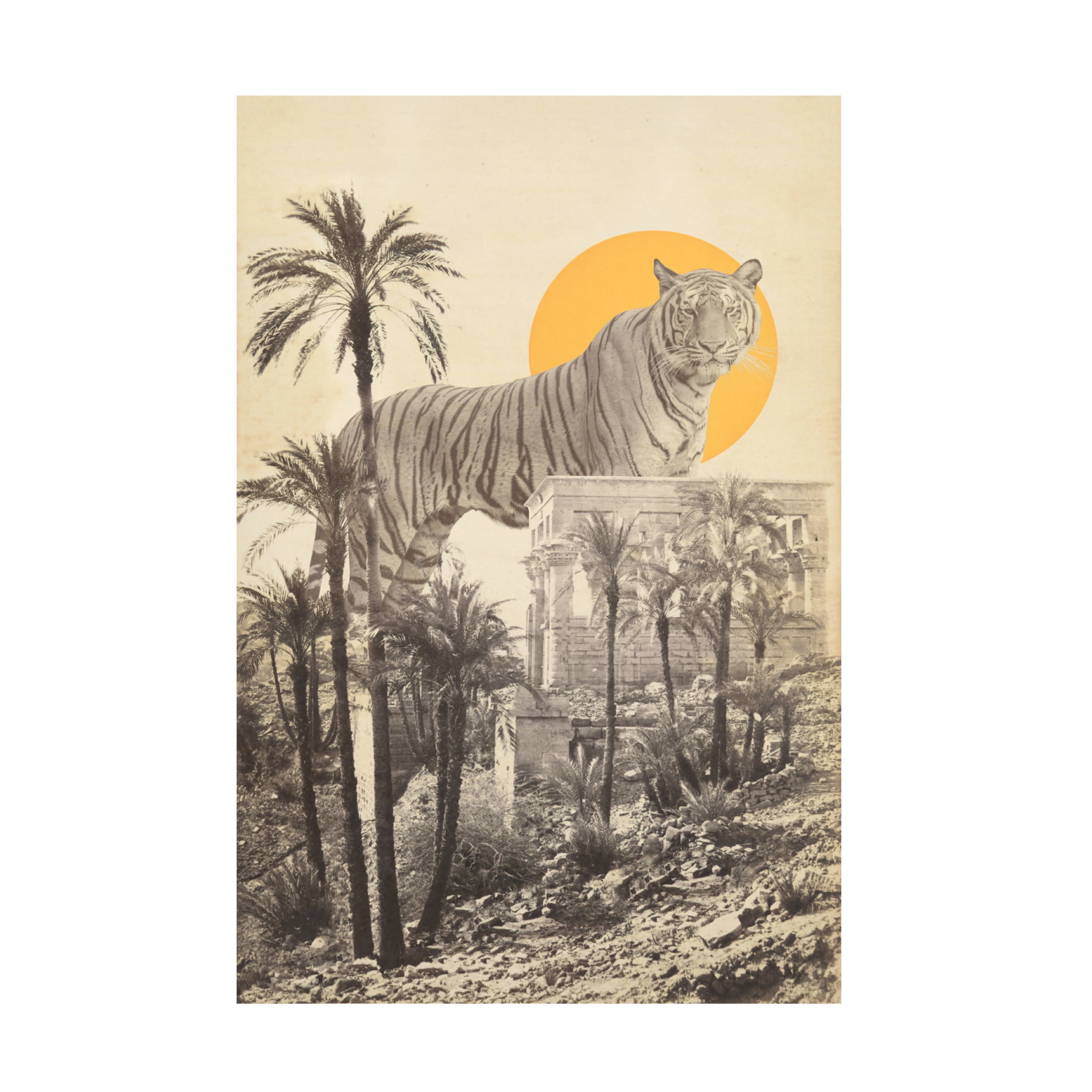 Trademark Fine Art Florent Bodart  Giant Tiger In Ruins Canvas Wall Art