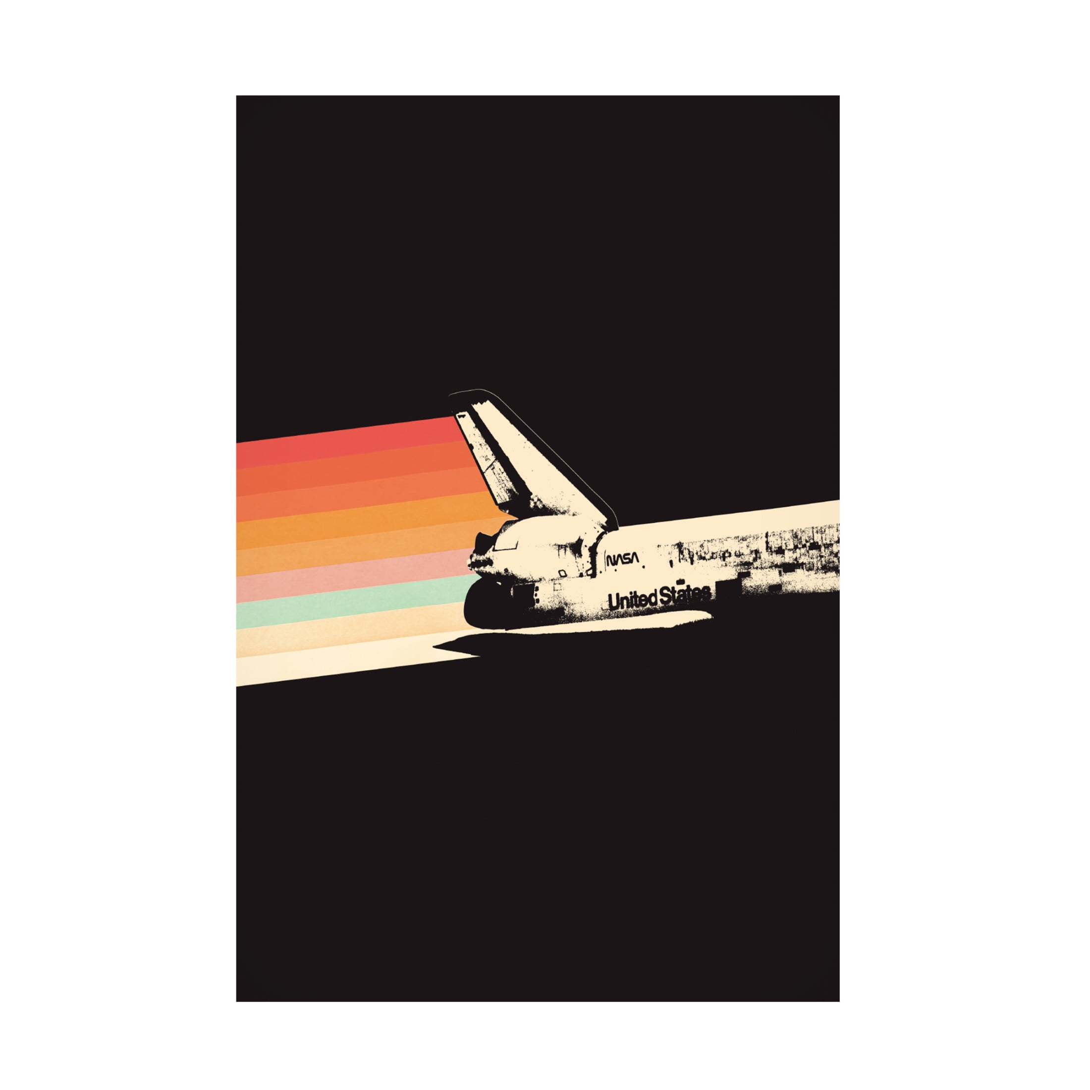 Trademark Fine Art Florent Bodart  Space Ship Rainbow Canvas Wall Art