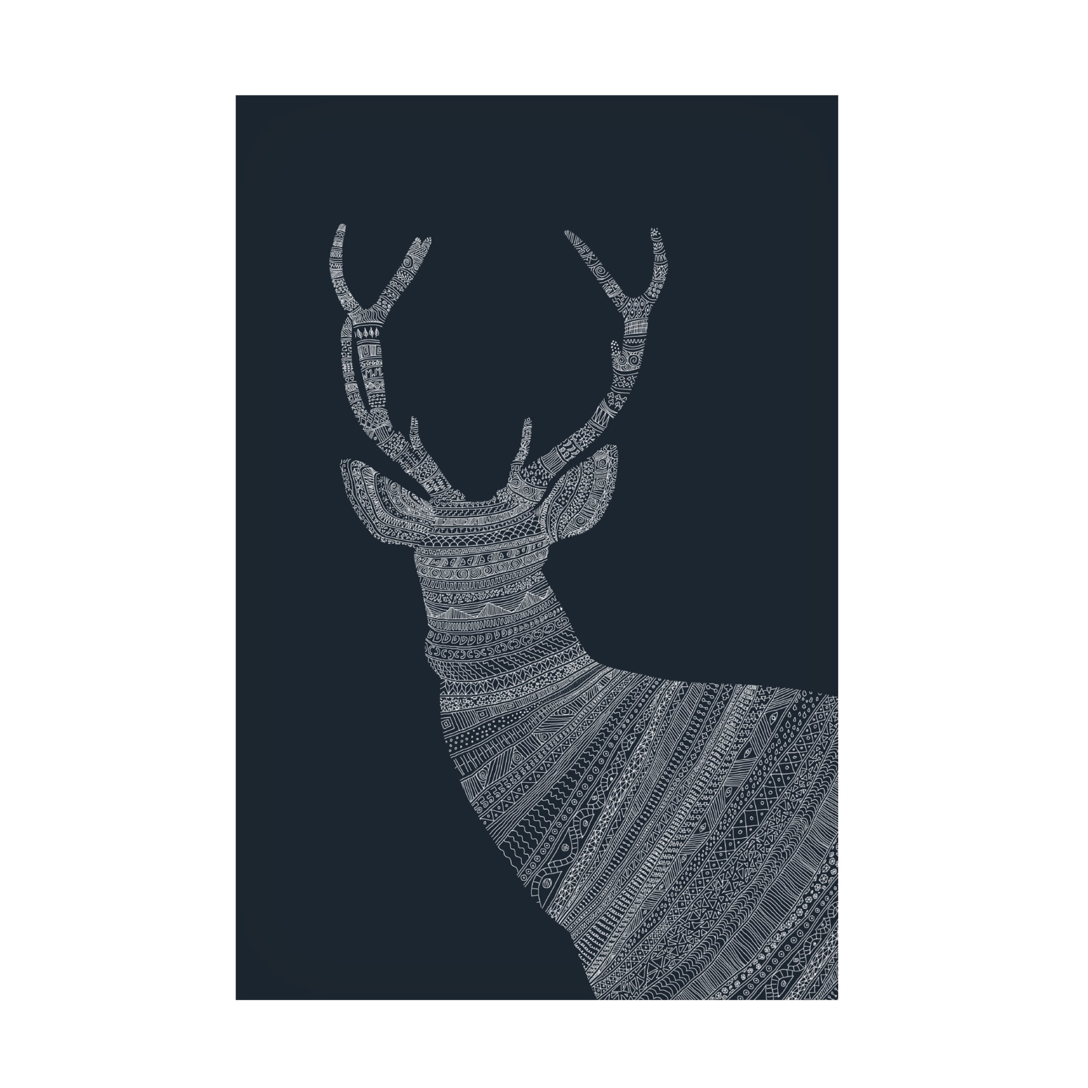 Trademark Fine Art Florent Bodart Stag Blue Canvas Wall Art