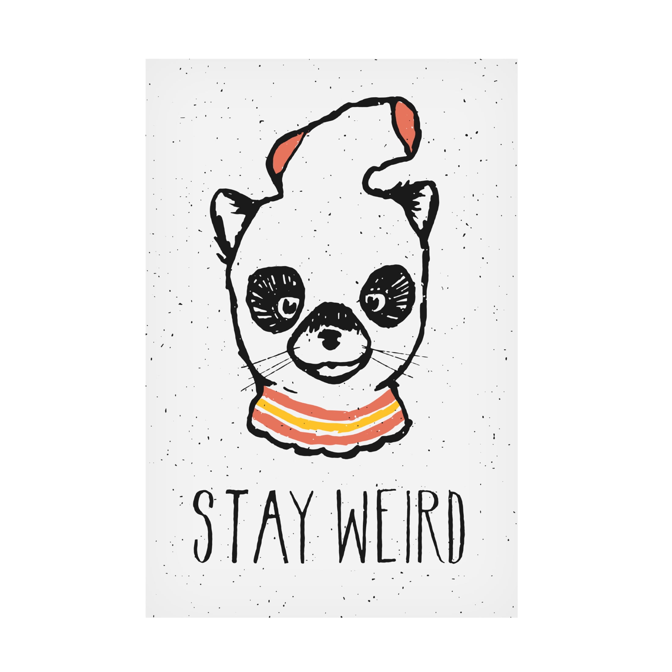 Stay Weird Panda Canvas Wall Art with Wood Frame